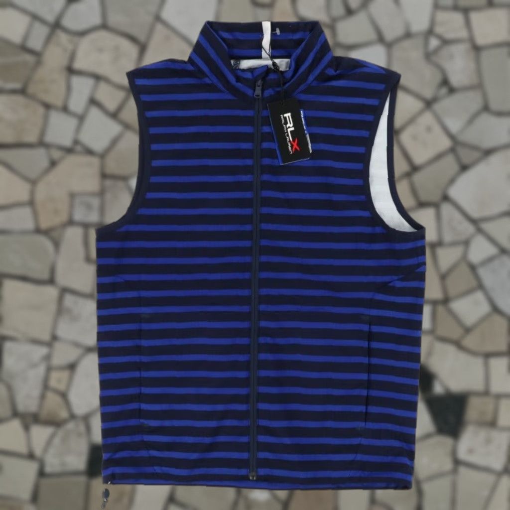 RLX Ralph Lauren RLX Ralph Lauren Water Repellent Packable Striped Mock Jacket Blue Men's S Shirt Size US S / EU 44-46 / 1 - 1 Thumbnail