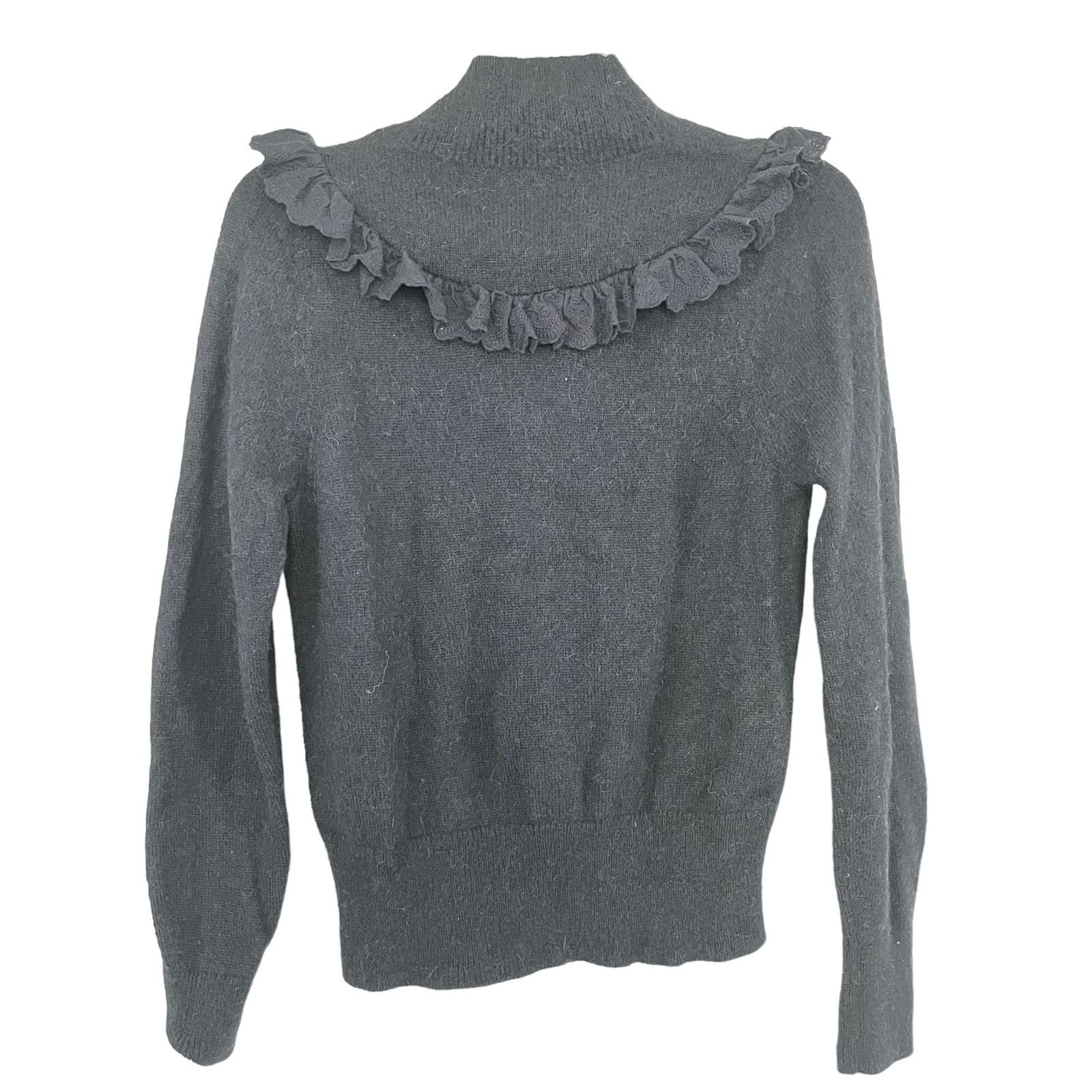 & Other Stories Ruffled Turtleneck Knit Sweater Black Women