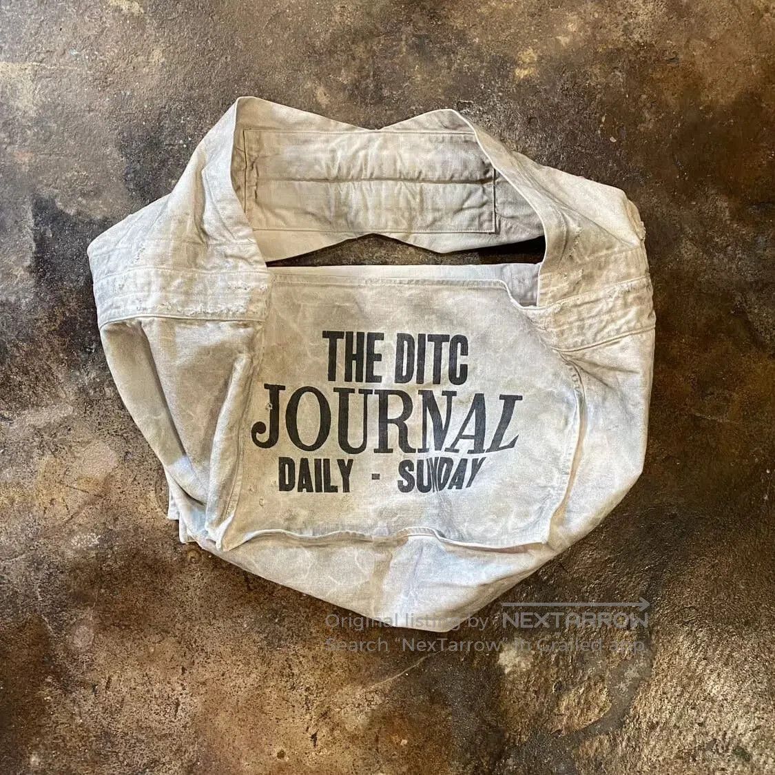 Retro Newspaper Print Crossbody Bag.