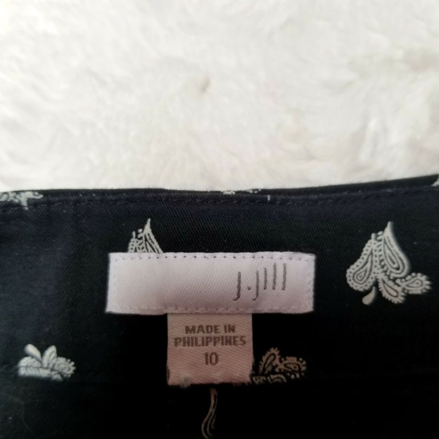 J. Jill J.Jill Womens Black White Paisley Print Crop Trouser Pants Size 10 Straight Leg Size 32" / US 10 / IT 46 - 3 Thumbnail