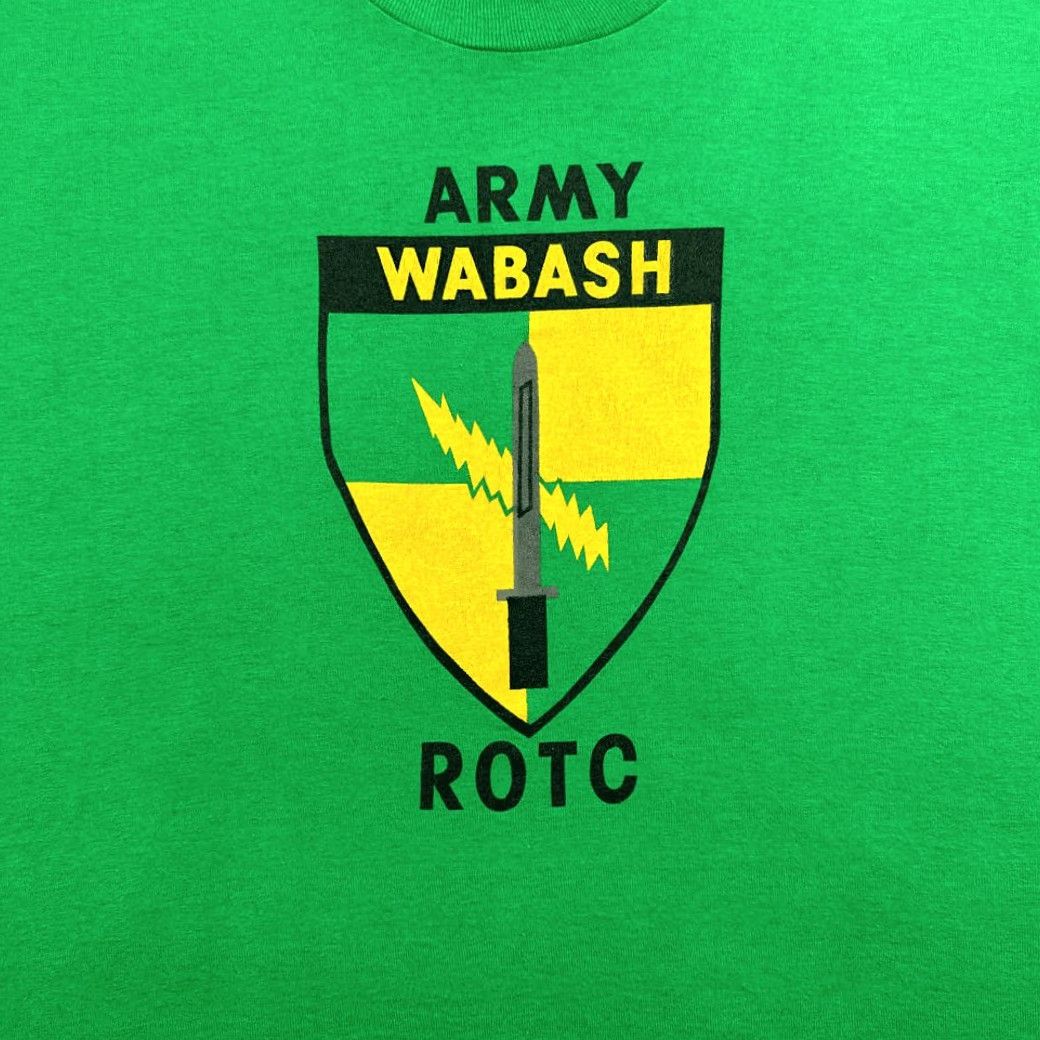 Vintage VINTAGE Army ROTC Shirt Adult LARGE Green Sword Lightning Bolt Shield Crest 80s Shirt Mens XL Size US L / EU 52-54 / 3 - 2 Thumbnail