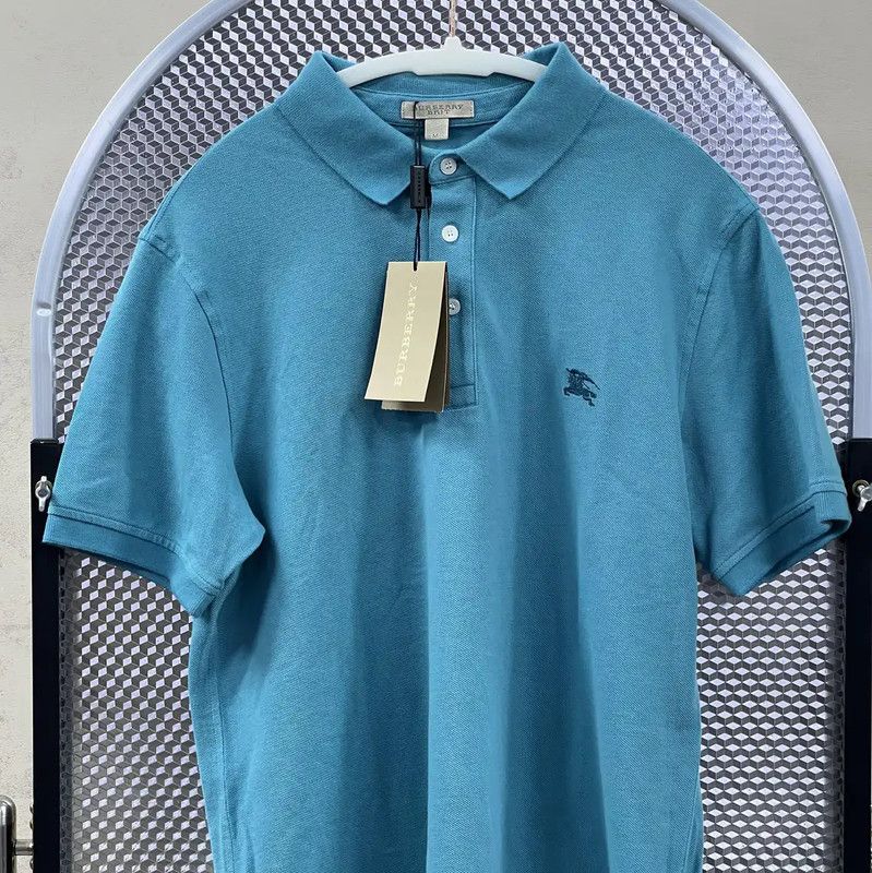 Burberry Burberry Men's Blue Cotton Polo T-shirt Size US M / EU 48-50 / 2 - 1 Thumbnail