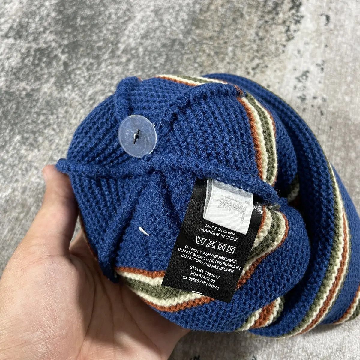 Stussy TRIPLE STRIPES BEANIE HAT // BLUE Size ONE SIZE - 4 Thumbnail