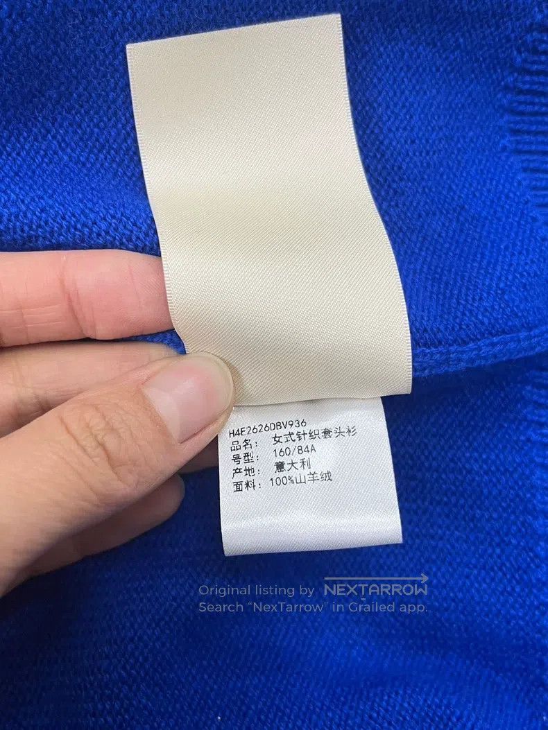 Hermes Hermes Blue Printed Cashmere Knit Short Sleeve Size XS / US 0-2 / IT 36-38 - 6 Thumbnail