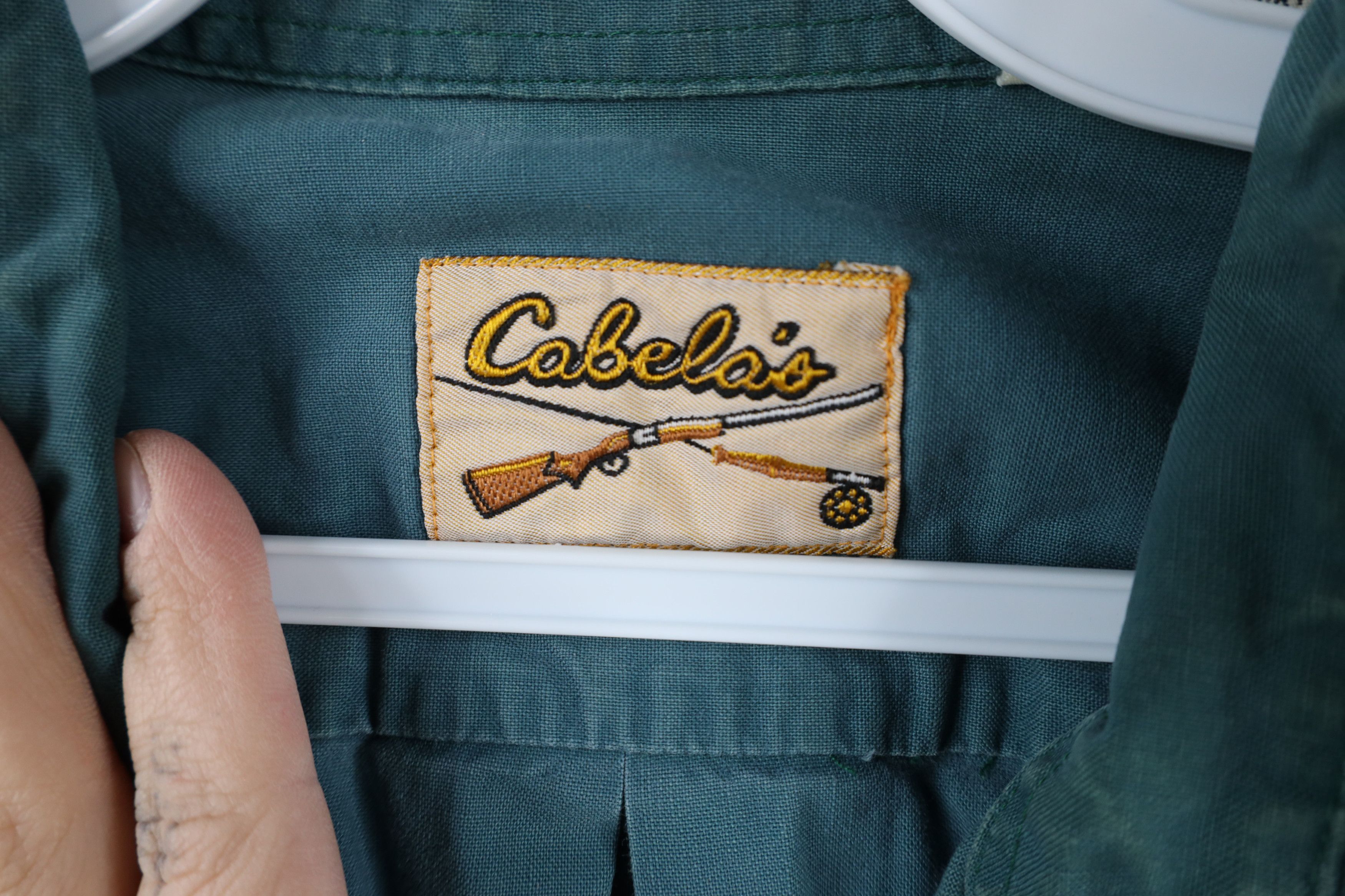 Cabelas × Vintage Vintage 90s Cabelas Bush Short Sleeve Button Shirt Green Size US XL / EU 56 / 4 - 11 Thumbnail