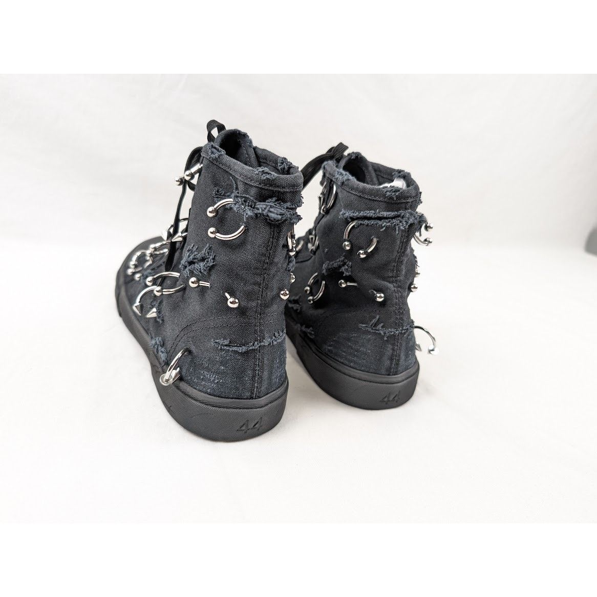 Balenciaga o1rshd1 Destroy Paris High Top Sneakers in Black Size US 11 / EU 44 - 16 Thumbnail