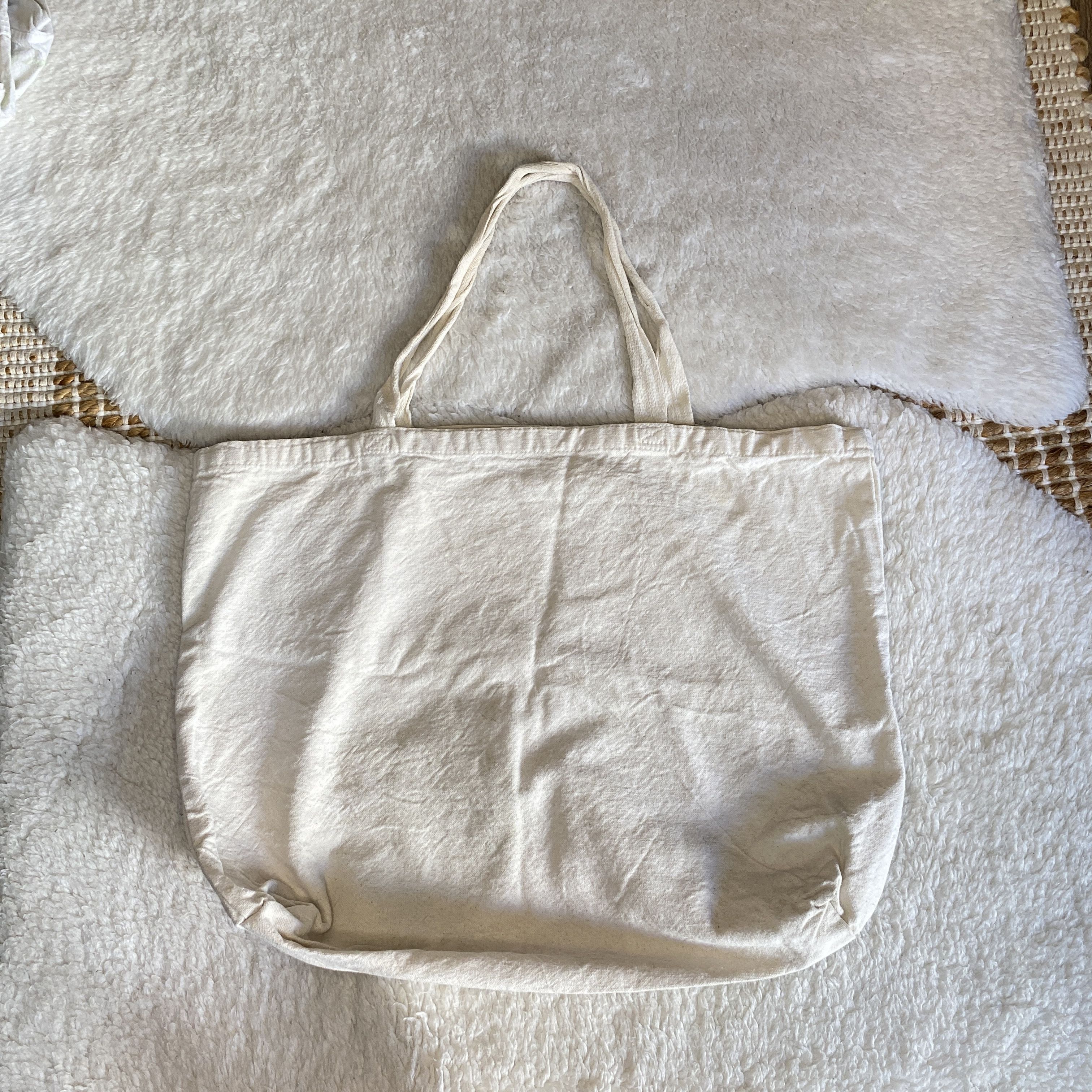 Other Yami White Canvas Tote Bag - Large Everyday Cotton Shopper Size ONE SIZE - 5 Thumbnail