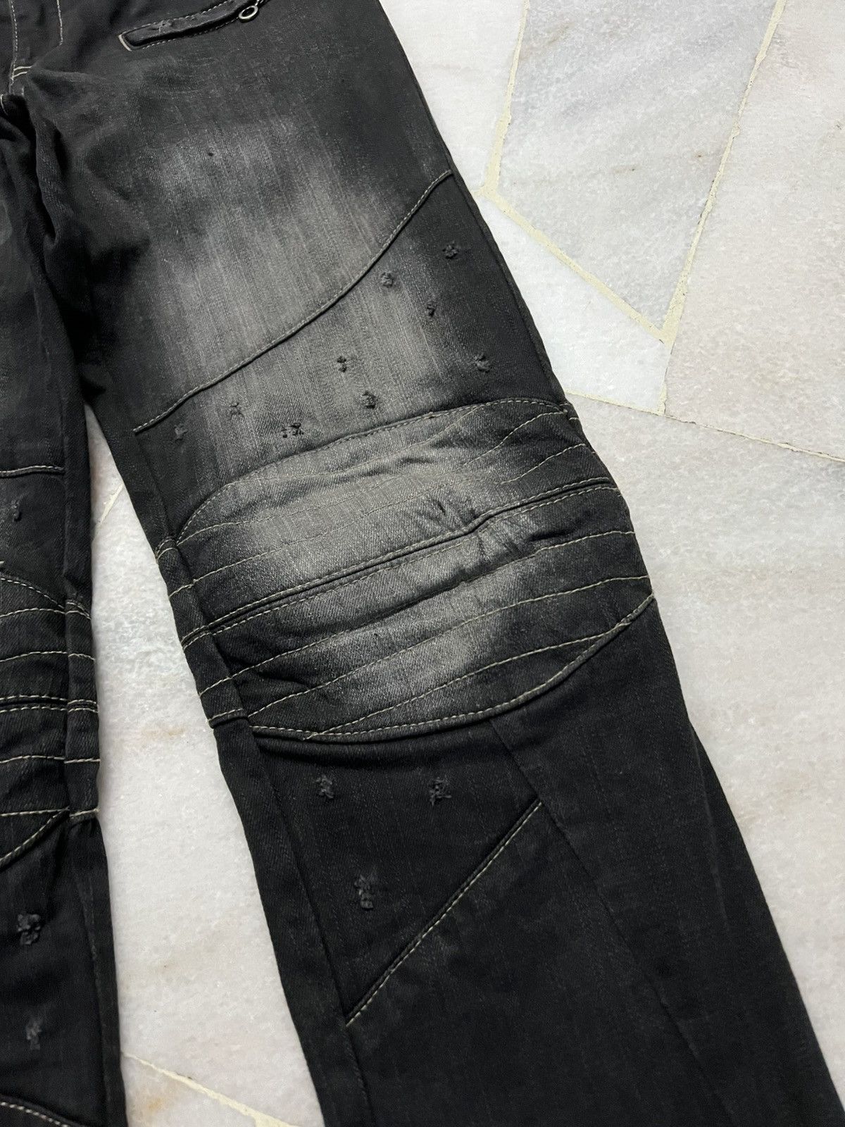 Japanese Brand PPFM DISTRESSED PUNK JEANS Size US 32 / EU 48 - 6 Thumbnail