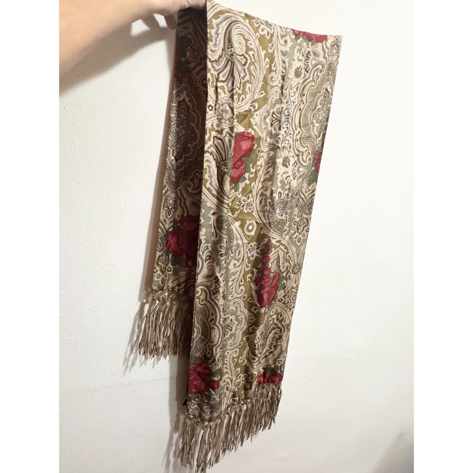Vintage Spinoso scarves long silk scarf with suede tassels Size ONE SIZE - 1 Thumbnail