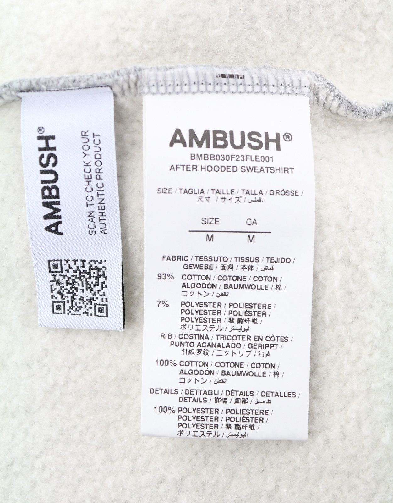 Ambush Design LOGO-PATCHWORK COTTON M Grey Melange RRP845 87768 Size US M / EU 48-50 / 2 - 8 Thumbnail
