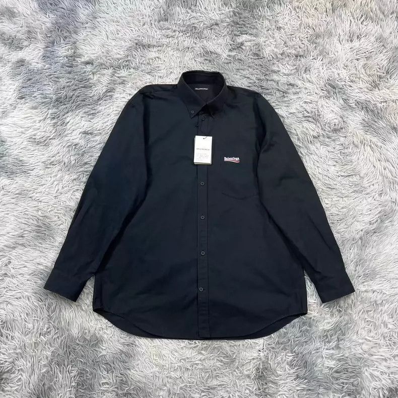 Balenciaga Balenciaga size 38 Sea wave embroidered shirt Size L / US 10 / IT 46 - 1 Thumbnail