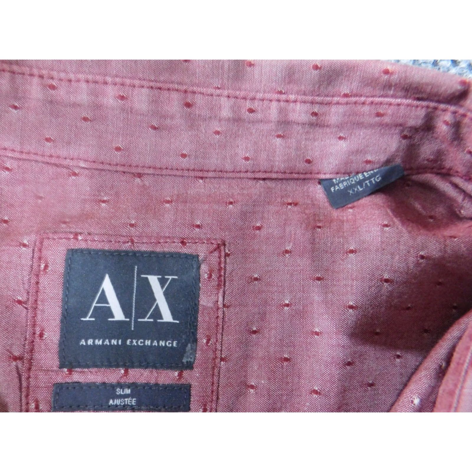 Armani Exchange Armani Exchange Shirt Men 2XL Slim Red Geometric Button-Up Casual Designer Mens Size US XXL / EU 58 / 5 - 7 Thumbnail