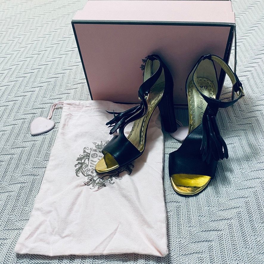 Juicy Couture Juicy Couture black tassel Erica heels Size US 8.5 / IT 38.5 - 1 Thumbnail