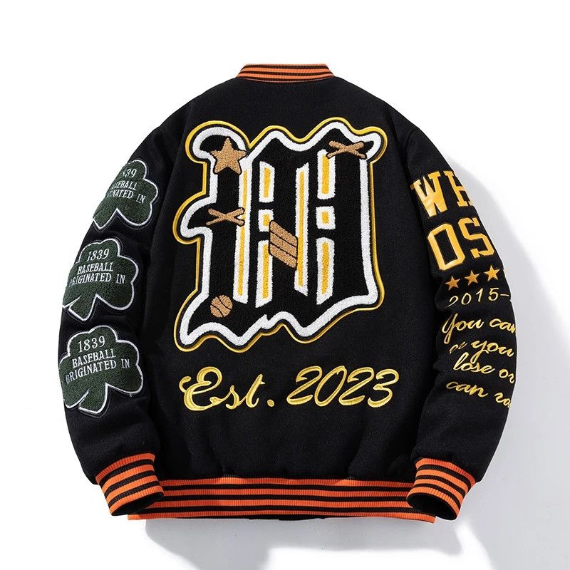 Japanese Brand Embroidery Varsity Jacket | Grailed