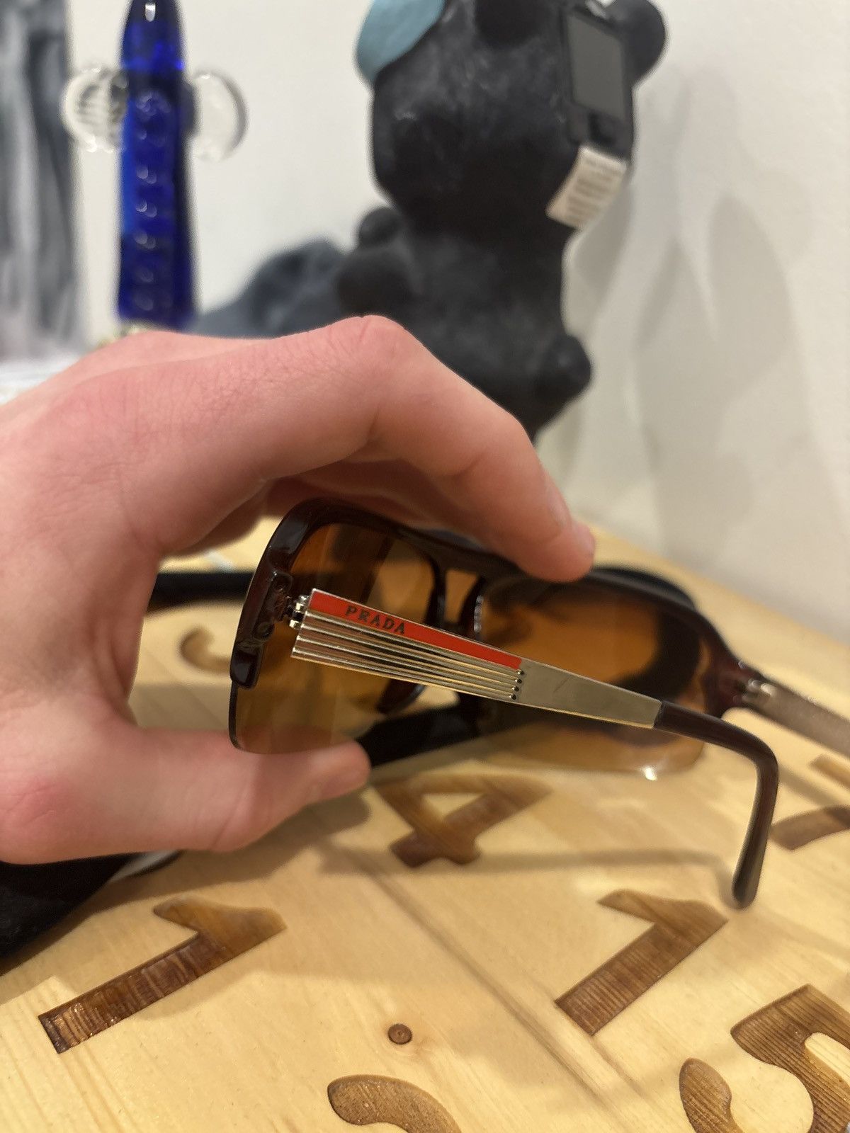 Prada Prada shield aviator shades vintage Size ONE SIZE - 14 Thumbnail