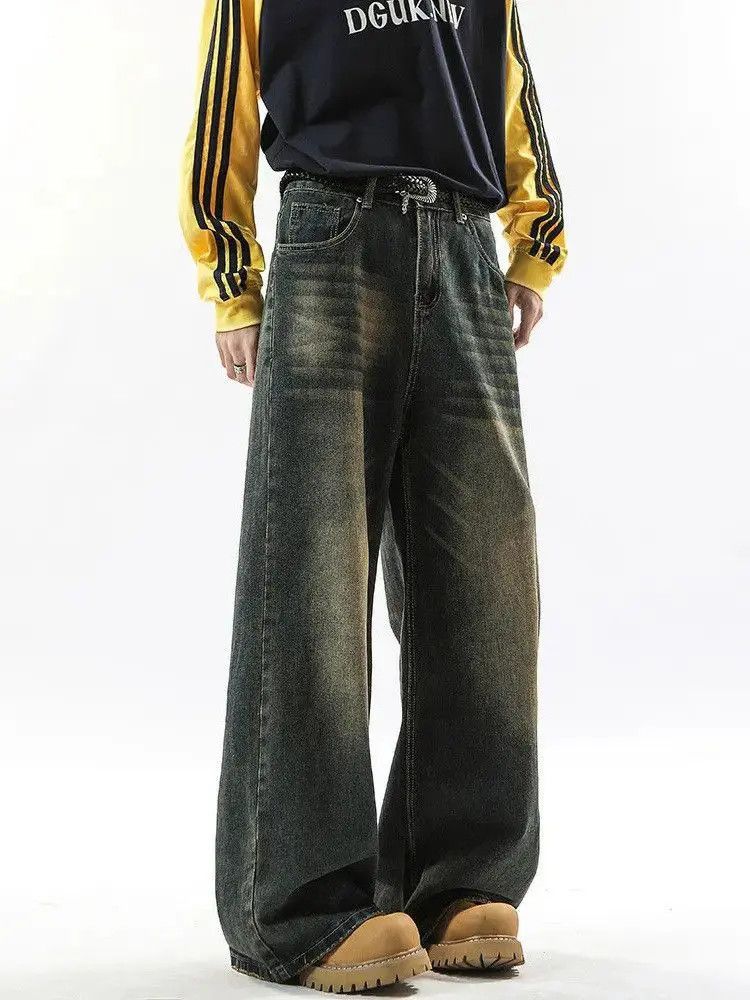 Japanese Brand Retro loose straight leg wide leg jeans Size US 32 / EU 48 - 4 Thumbnail