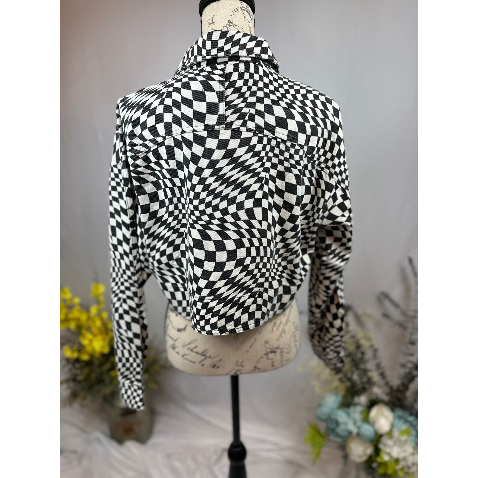 Other Elodie Cropped Psychedelic Mesmerizing Jacket Black/White M Size M / US 6-8 / IT 42-44 - 10 Thumbnail