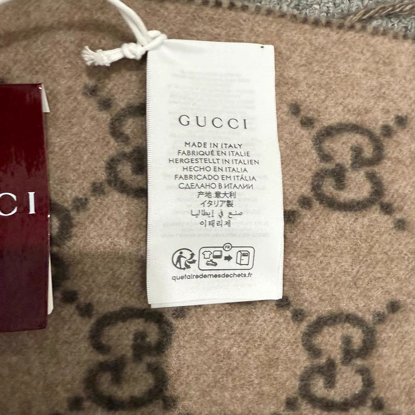 Gucci Gucci New GG Monogram Print Cashmere Scarf 45x170cm Unused Size ONE SIZE - 5 Thumbnail