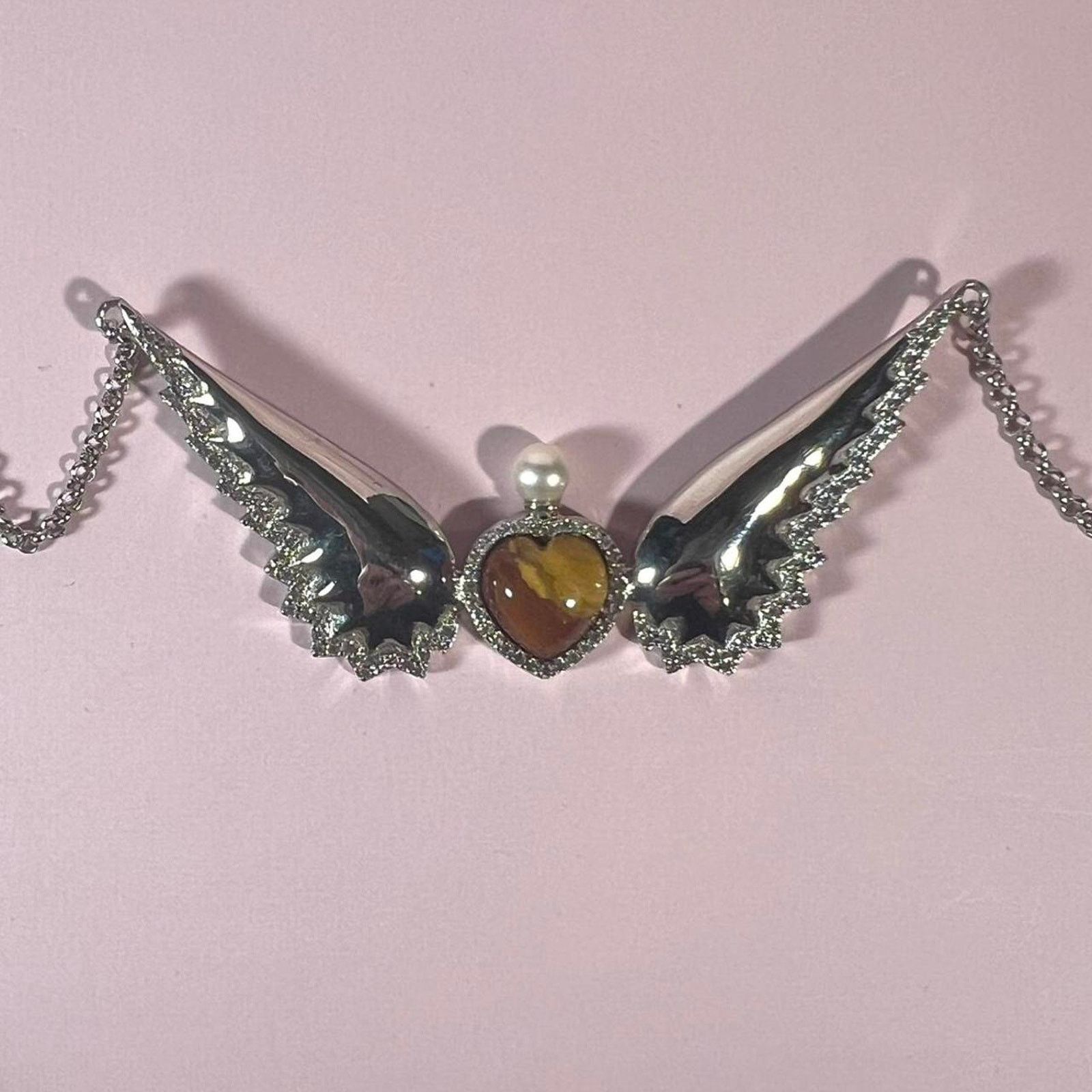 Jewelry Hespera silver heart and wings necklace Size ONE SIZE - 3 Thumbnail