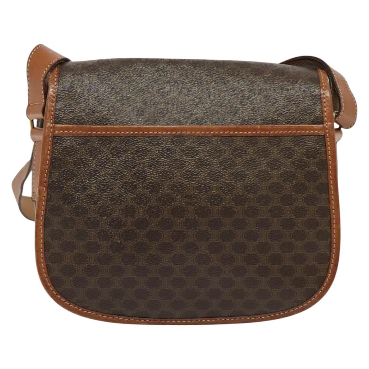 Celine CELINE Macadam Canvas Shoulder Bag Pvc Leather Brown Gold Size ONE SIZE - 3 Thumbnail