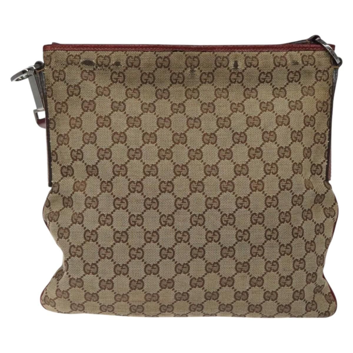 Gucci GUCCI GG Canvas Shoulder Bag Beige Silver Size ONE SIZE - 2 Thumbnail