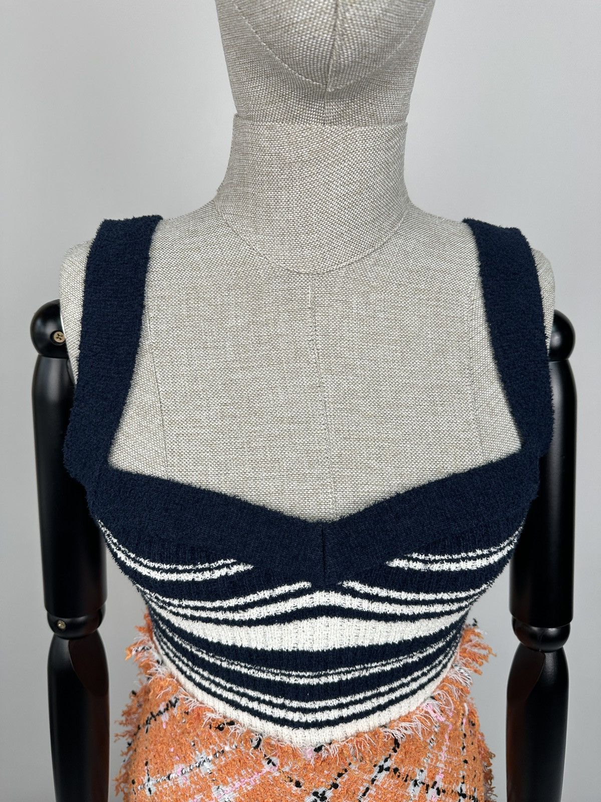 Marni MARNI Striped Bustier Tweed Dress Alkekengi Size 40 Size S / US 4 / IT 40 - 7 Thumbnail