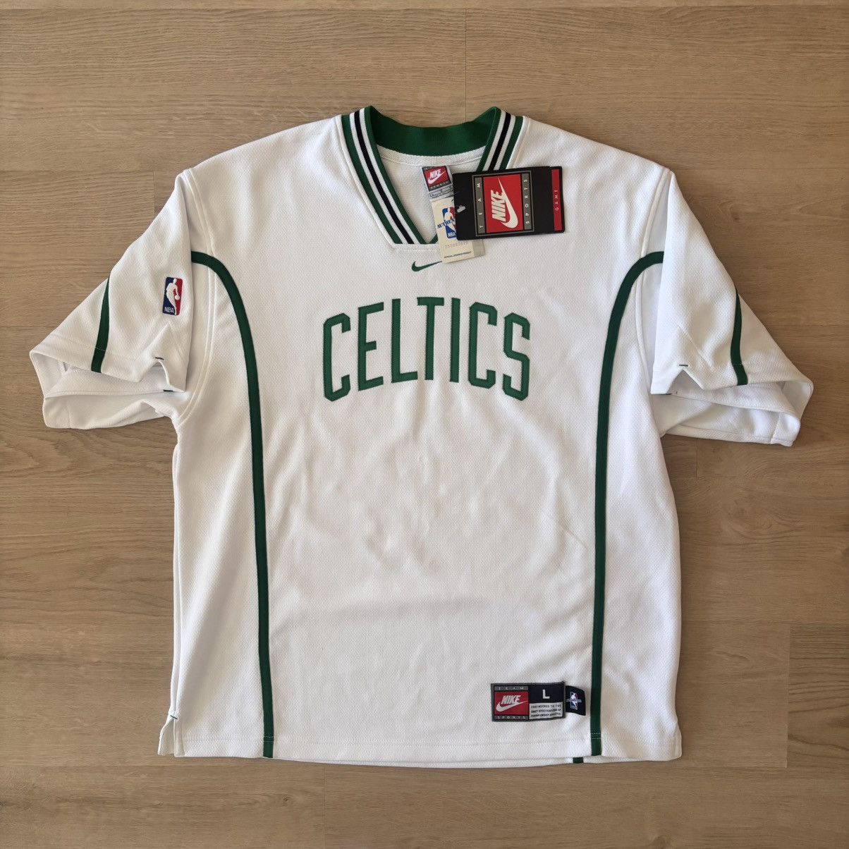 Nike 90s Nike Boston Celtics NBA Authentic Warm-Up Jersey Shirt Size US L / EU 52-54 / 3 - 1 Thumbnail