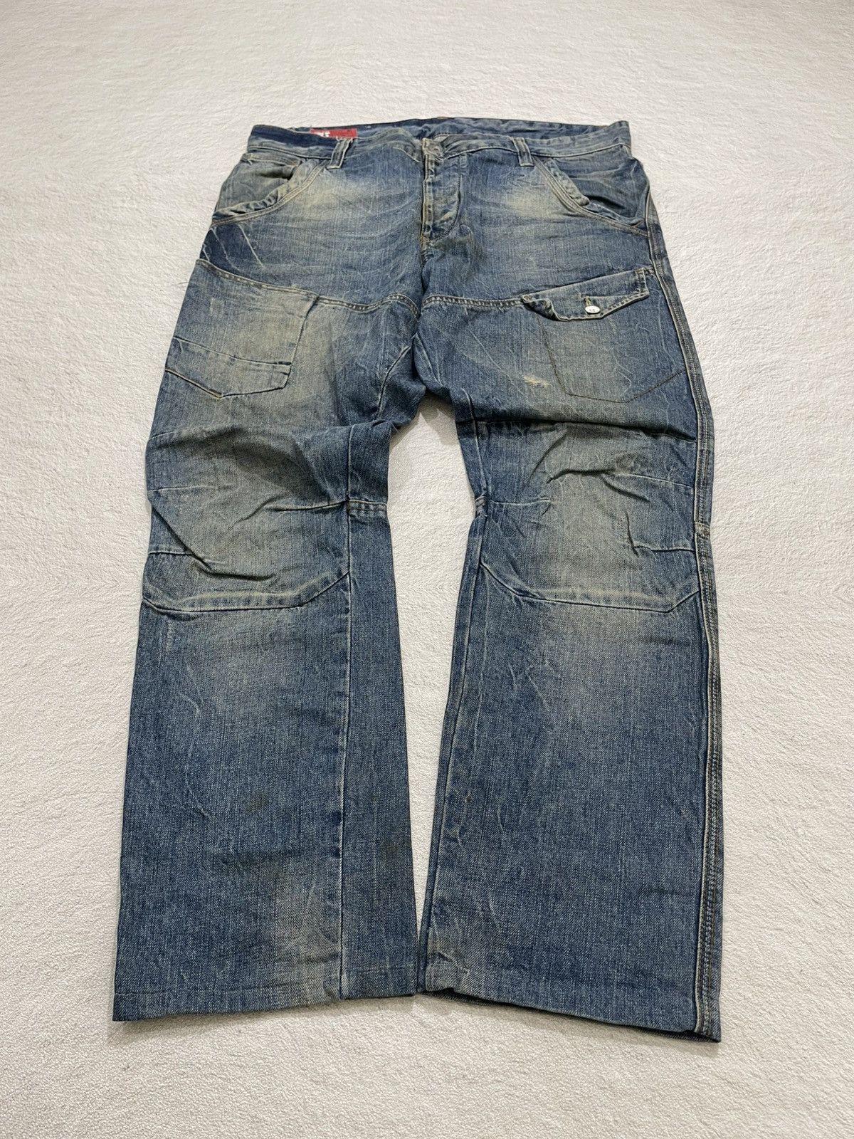 Zara 2000s Japanese Zara Multi Pocket Lightning Wash Denim Y2K Size US 38 / EU 54 - 1 Thumbnail