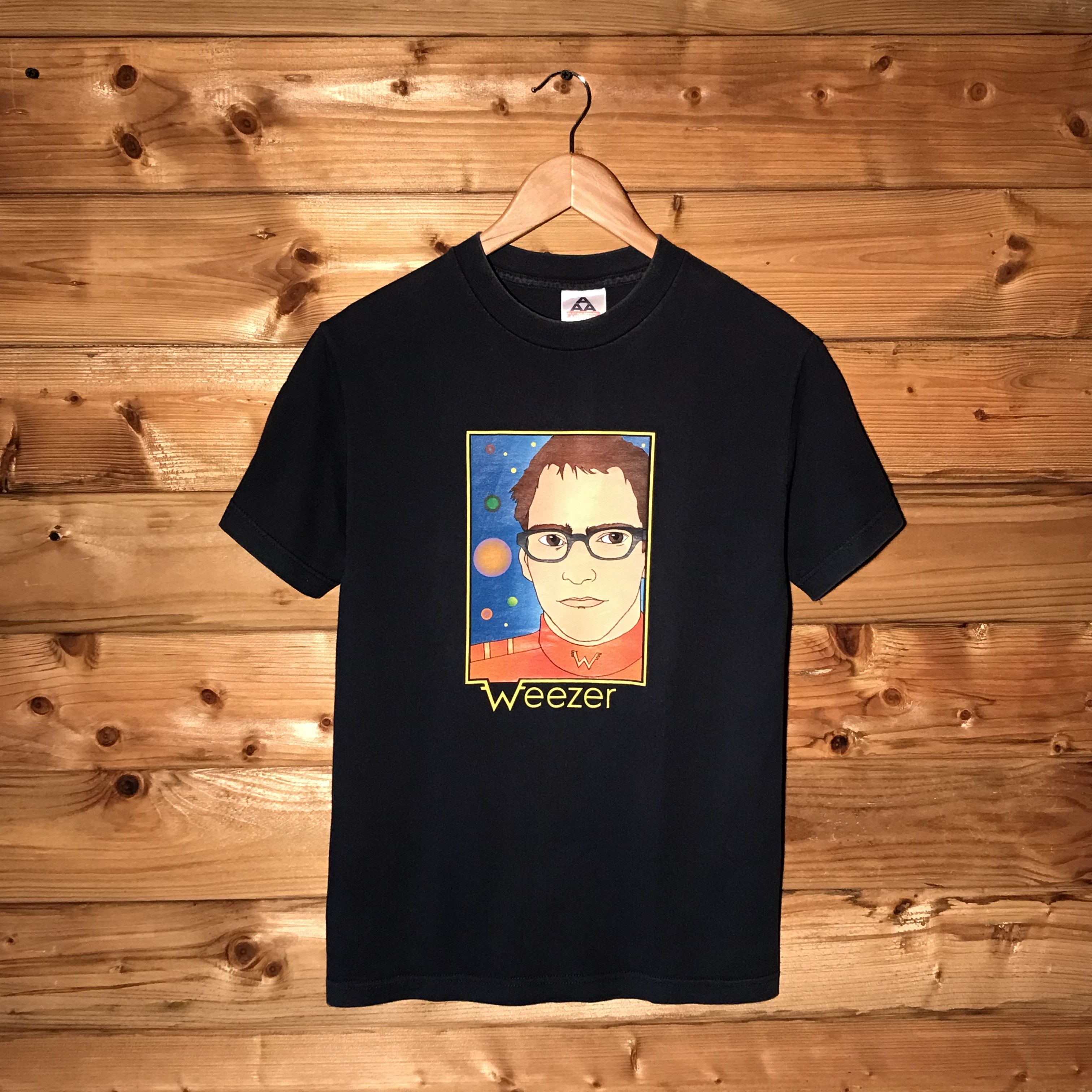 image of Alstyle x Band Tees 90's Weezer Band Captain Rivers Cuomo Photo T Shirt in Navy, Men's (Size Small)