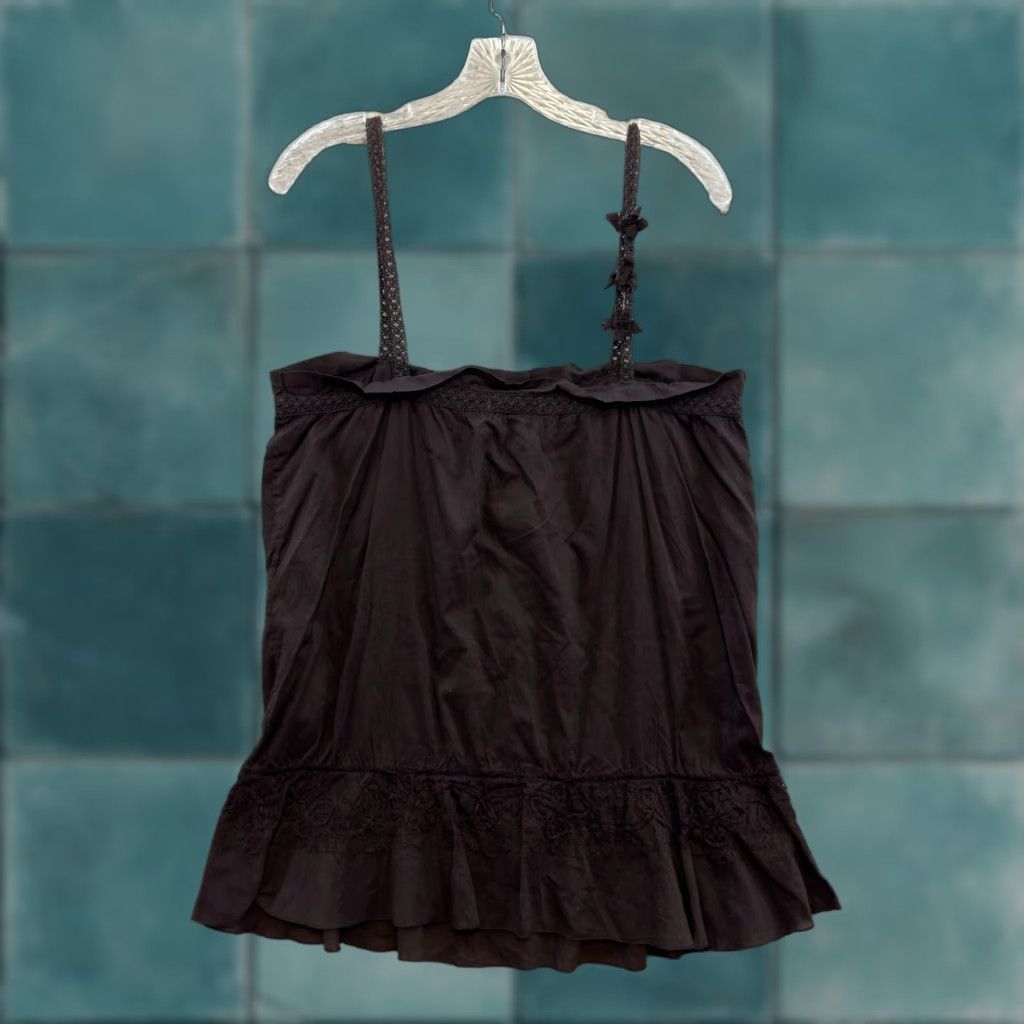 Acme Clothing VINTAGE Deadstock Y2K Camisole Top Brown Grunge Whimsigoth Shirt Womens Size S / US 4 / IT 40 - 1 Thumbnail