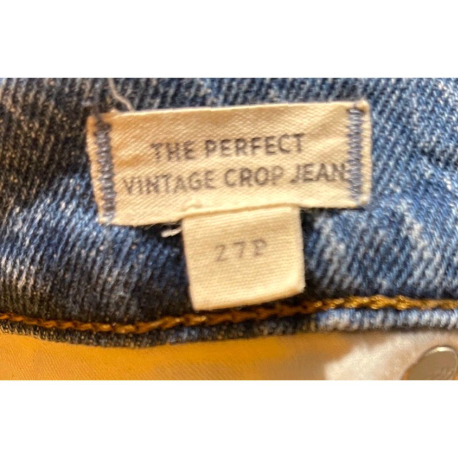 Madewell MADewell The Perfect Vintage Crop Jeans Womens 27P Petite Denim Blue 5-Pocket Stretch Distressed Cropped Jeans Womens Size 28" / US 6 / IT 42 - 2 Thumbnail