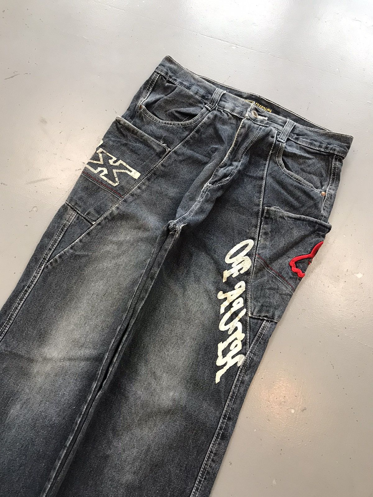 JNCO × Southpole × Vintage Vintage Y2K fox racing printed SpellOut denim pant Size US 32 / EU 48 - 5 Thumbnail