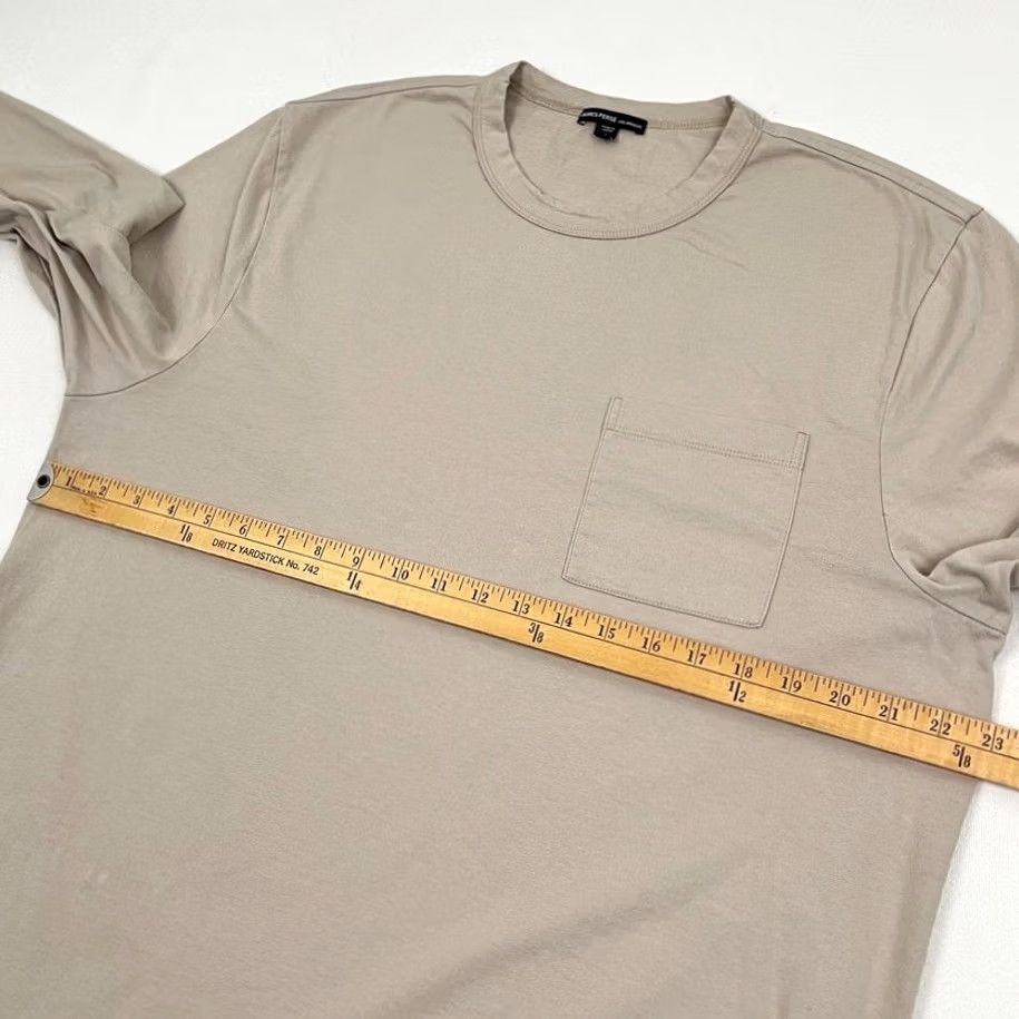 James Perse James Perse Men XL Beige Long Sleeve Pocket Cotton Crew Casual Made in Japan T-Shirt Regular Fit Wood Logo Dec 2020s Vintage No Size US XL / EU 56 / 4 - 4 Thumbnail