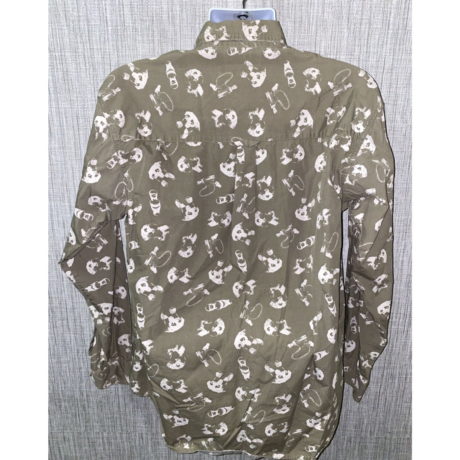Vintage Columbia Shirt Men Size M Dog Print Long Sleeve Button-Front Casual Cotton Beige/White Mens Size US M / EU 48-50 / 2 - 5 Thumbnail