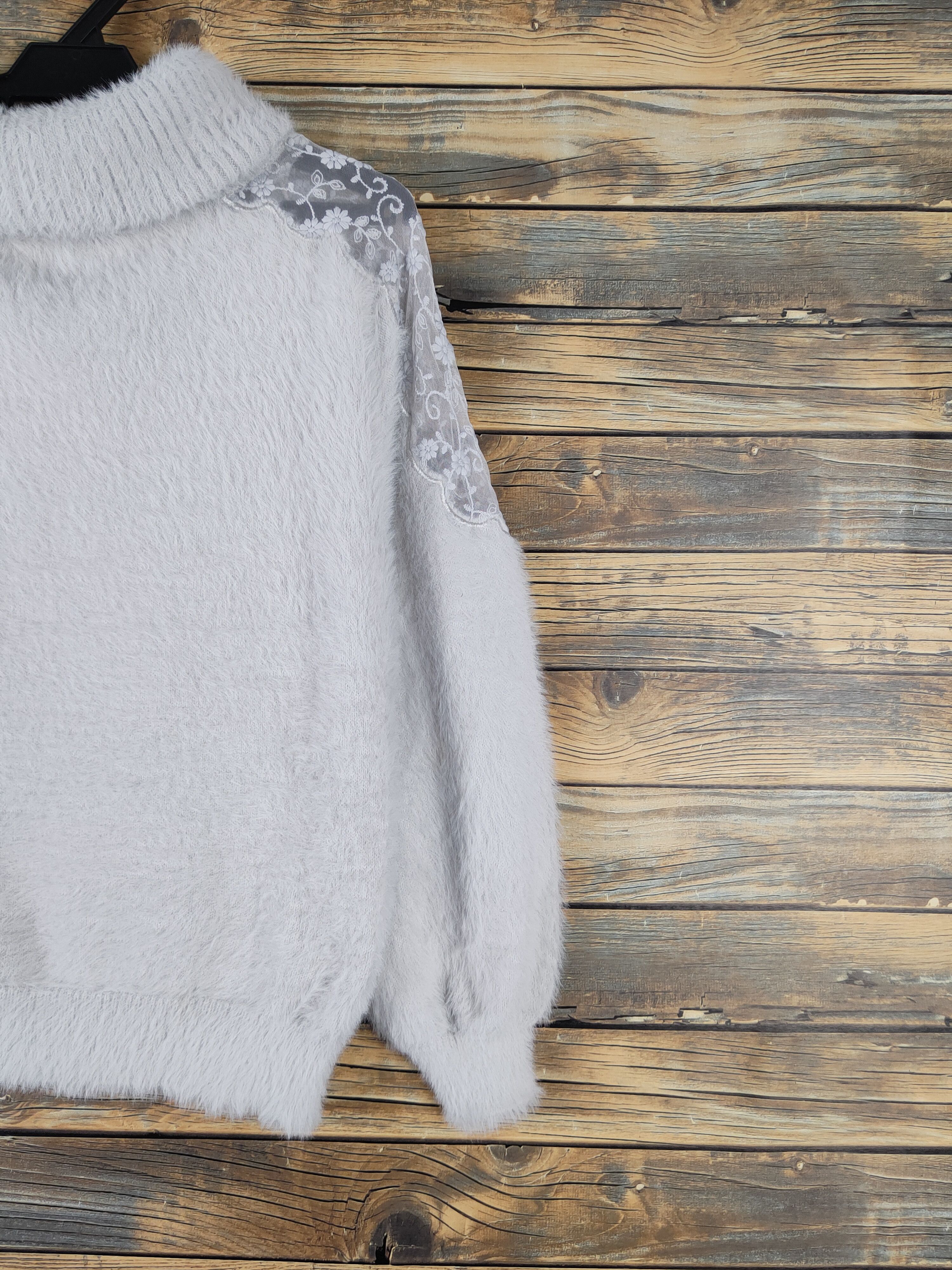 Japanese Brand Ingni Light Gray Shag Shaggy Fur Mohair Knitwear #W2148 Size M / US 6-8 / IT 42-44 - 9 Thumbnail