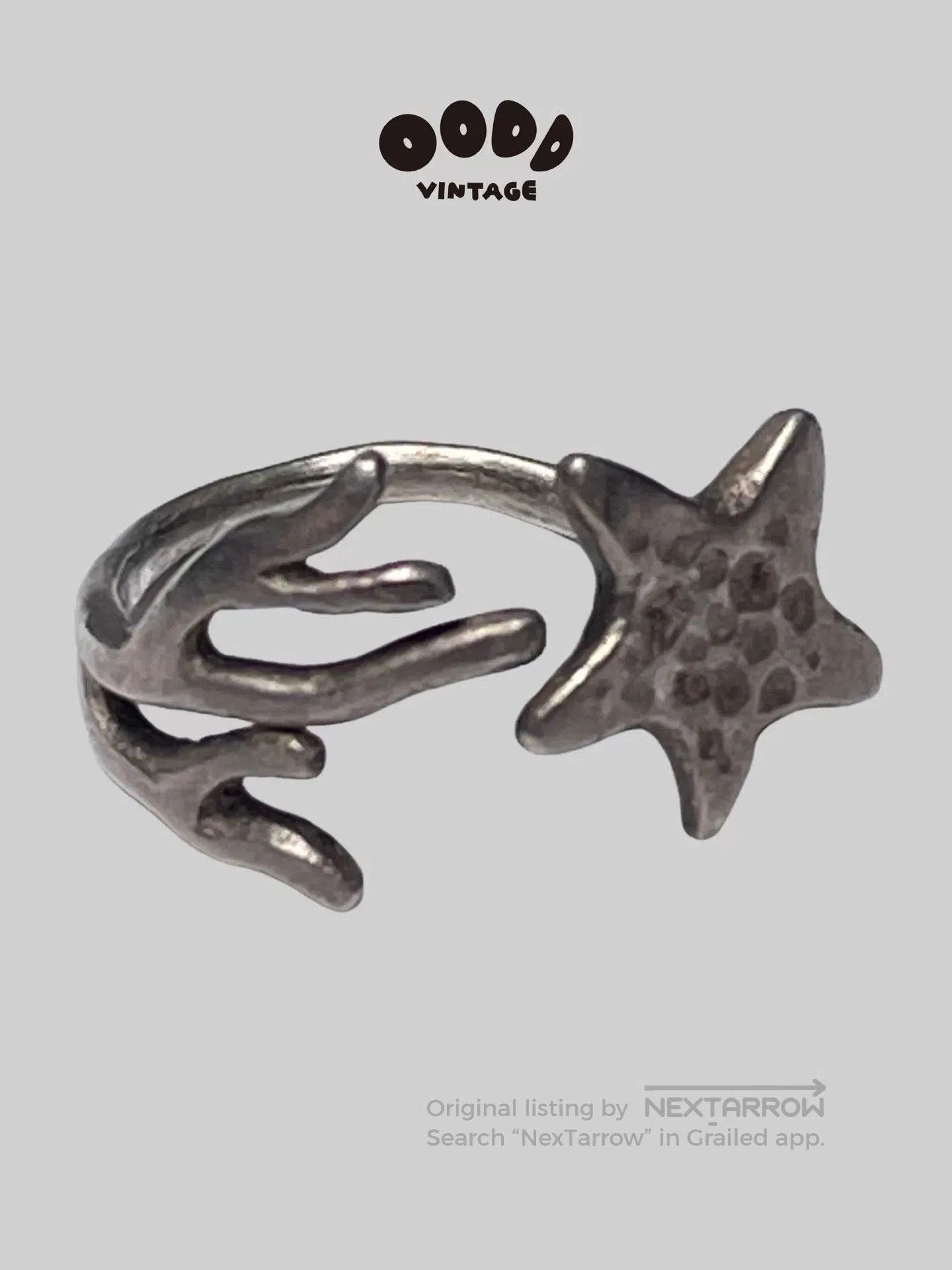 VINNY's Vintage Starfish Shaped Silver Ring. Size ONE SIZE - 1 Thumbnail