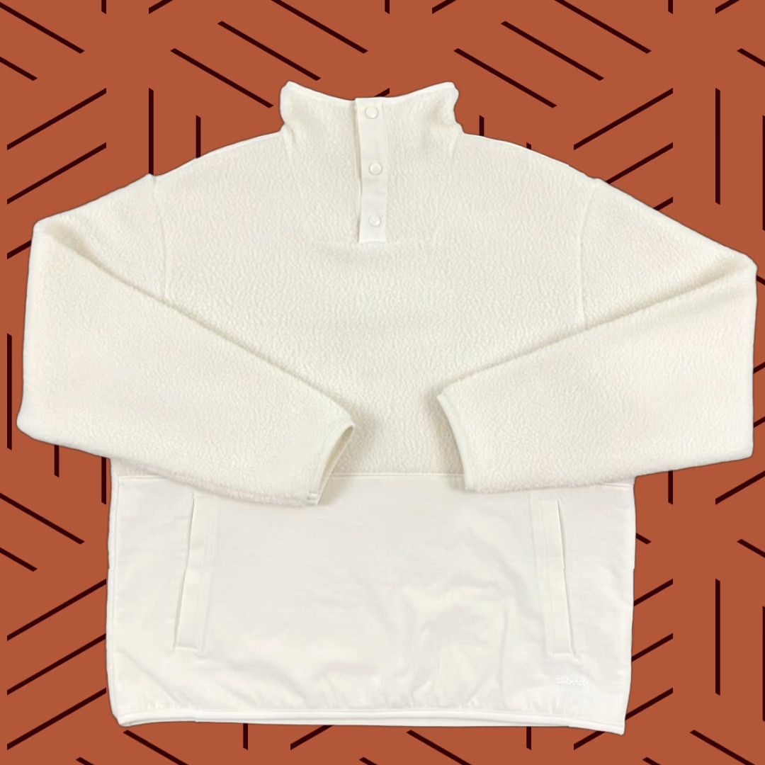 Allbirds ALLBIRDS Fluff Fleece Sweater Womens Medium Ivory White Deep Pile Snap Size M / US 6-8 / IT 42-44 - 1 Thumbnail