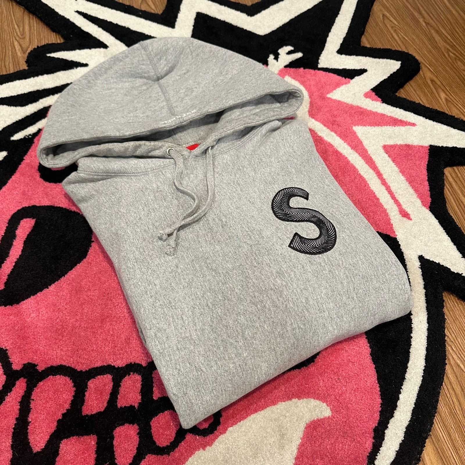 Supreme Supreme Big Logo Jacquard Hooded Sweatshirt 'Heather Grey