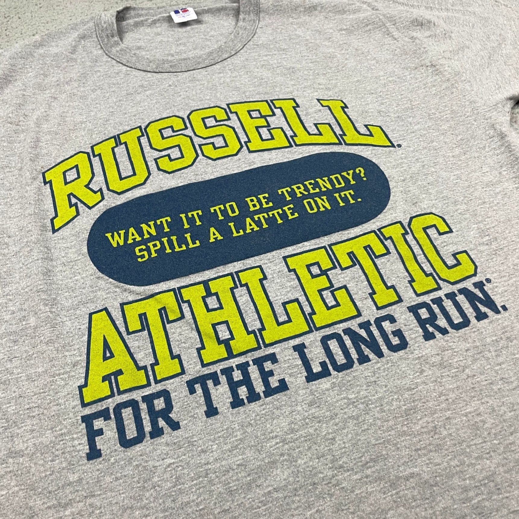 Russell Athletic VINTAGE Russell Athletic Tshirt Adult XL Gray Workout Nublend Latte Men's Size US XL / EU 56 / 4 - 3 Thumbnail