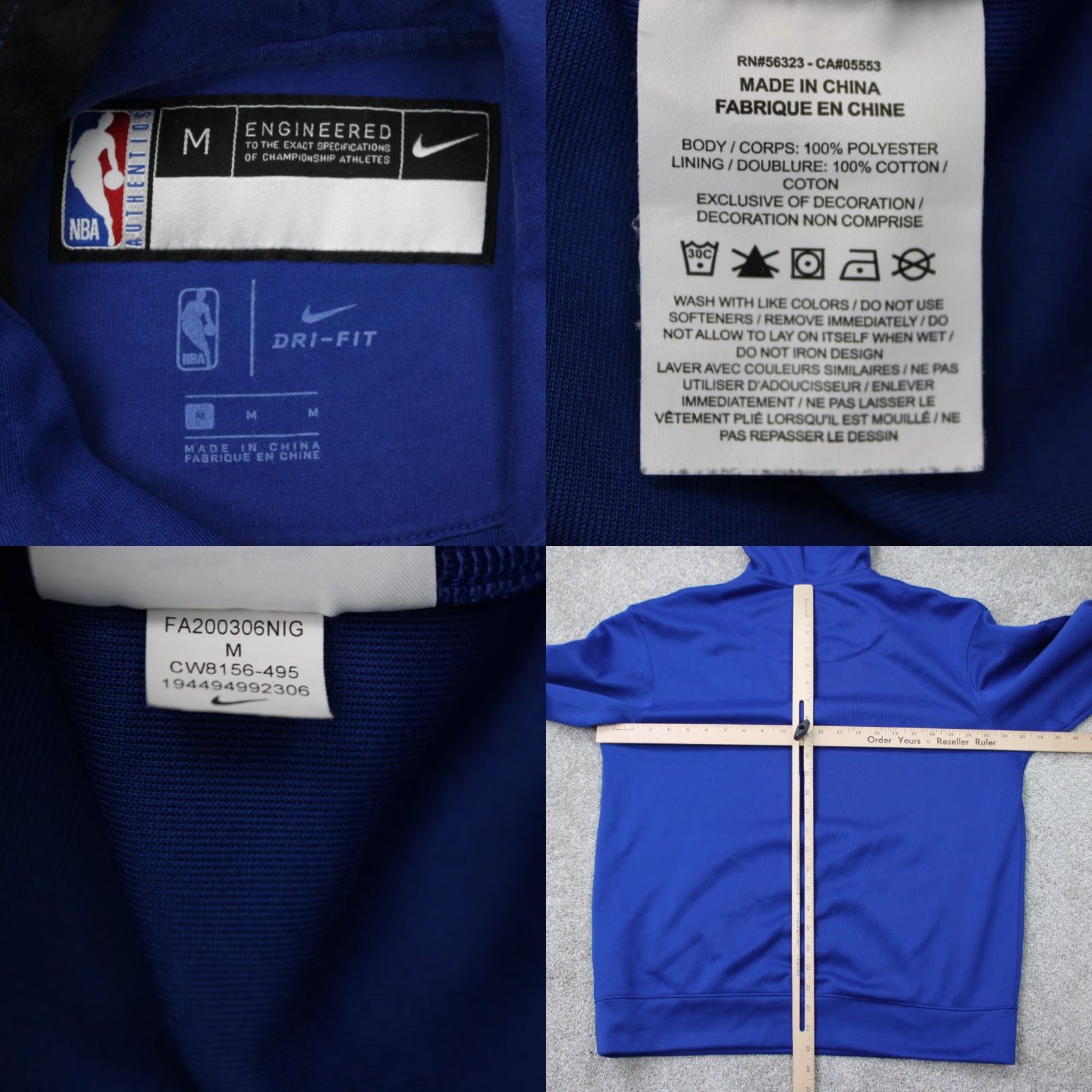 Nike Nike Agua Caliente Clippers Hoodie Mens Medium Blue Dri-Fit Hooded Sweatshirt Size US M / EU 48-50 / 2 - 8 Thumbnail