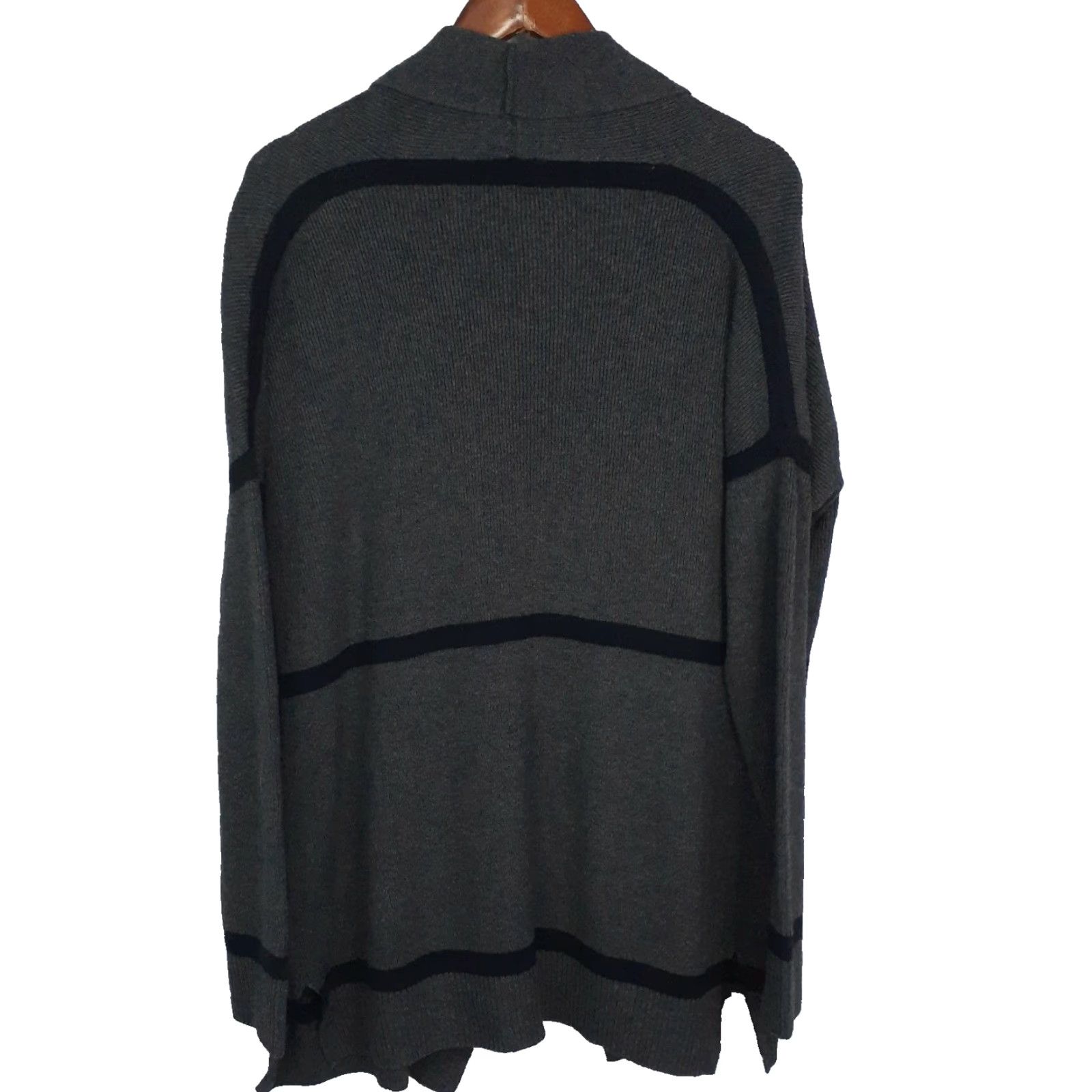 Ellen Tracy Ellen Tracy Wool Blend Cardigan Sweater Open Front Size Medium Dark Gray Women Knit Long Sleeve Casual M Gray Cardigan Womens Size M / US 6-8 / IT 42-44 - 2 Thumbnail