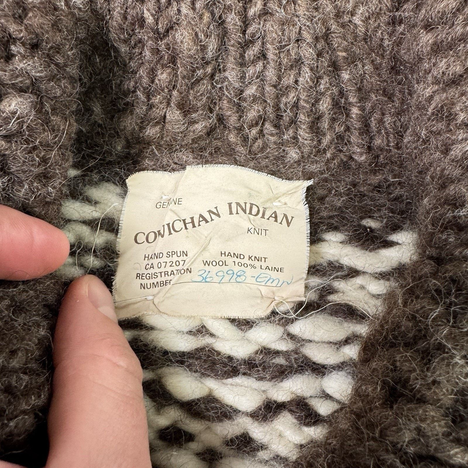 Vintage Vintage Couchan Indian Hand knit Wool Sweater Zip Eagle Size US M / EU 48-50 / 2 - 7 Thumbnail