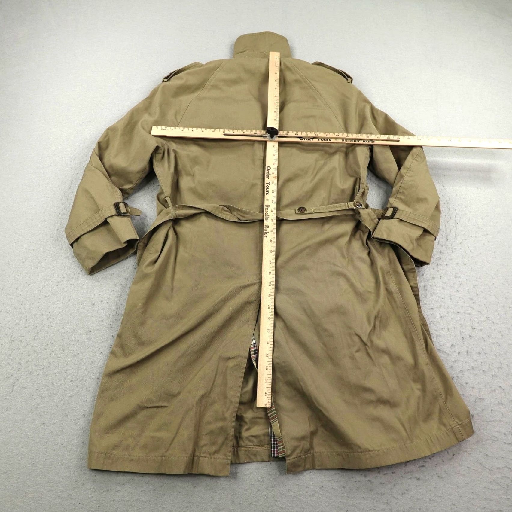 Rains VINTAGE Harbormaster Trench Coat Mens 38 Beige Belted Classic Rain Jacket Lined Coat Size US XXS / EU 40 - 5 Thumbnail