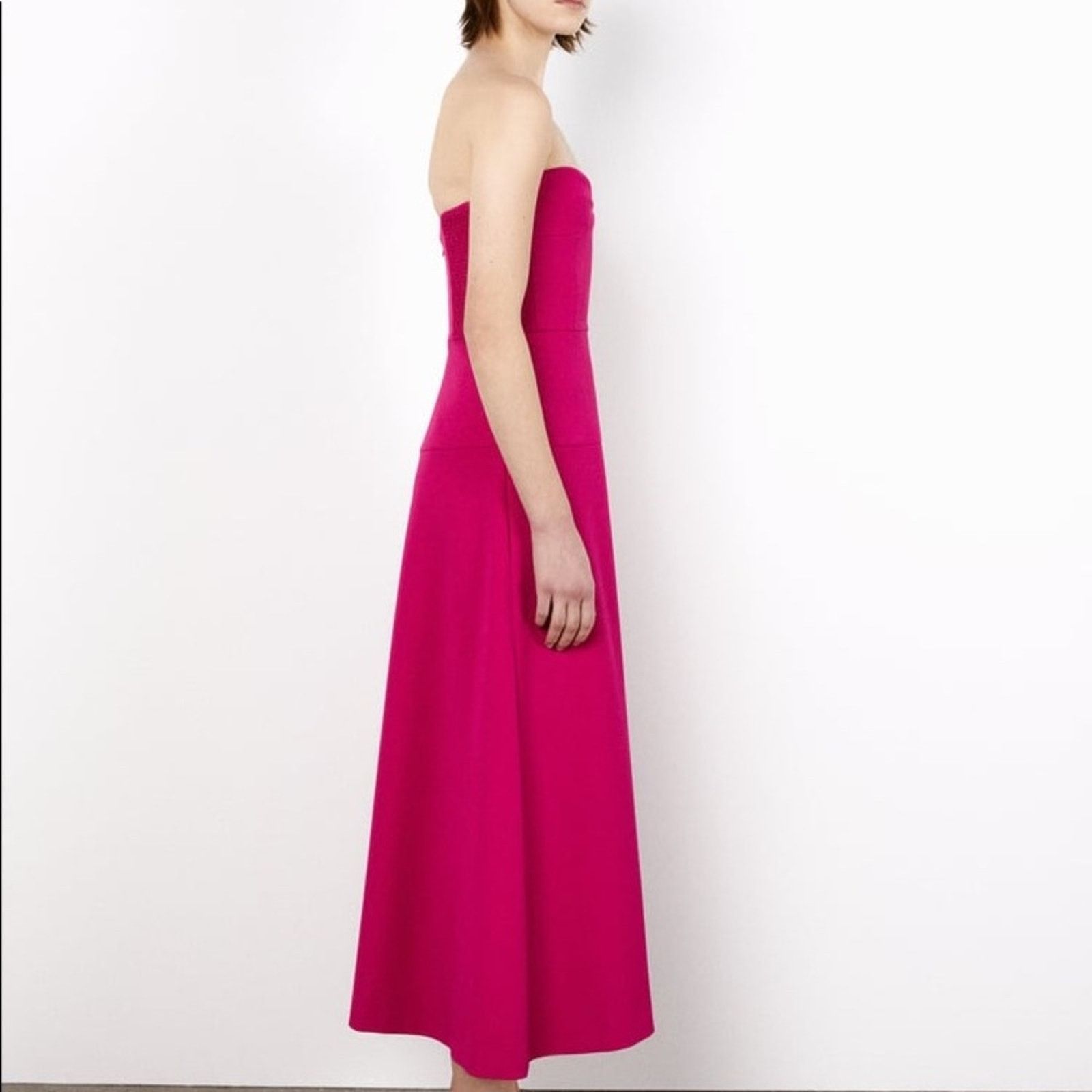 Zara ZARA BLOGGER FAVORITE BUSTIER MIDI DRESS FUCHSIA Size XS / US 0-2 / IT 36-38 - 11 Thumbnail