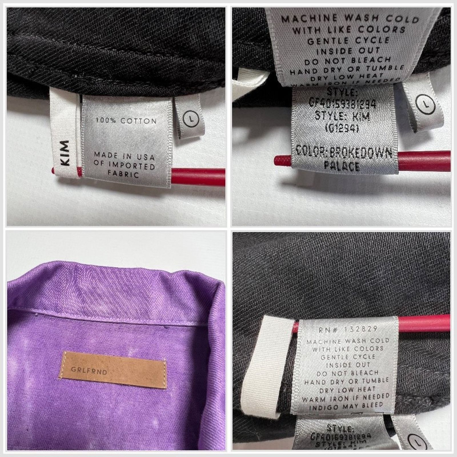 GRLFRND GRLFRND Kim Purple Tie Dye Denim Jean Jacket Size L Size L / US 10 / IT 46 - 3 Thumbnail