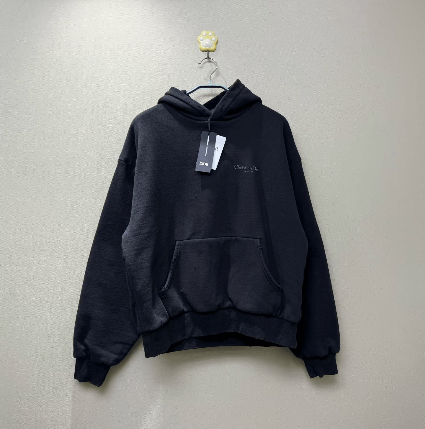 Dior DIOR Black Distressed Slogan Hoodie Size US L / EU 52-54 / 3 - 1 Thumbnail