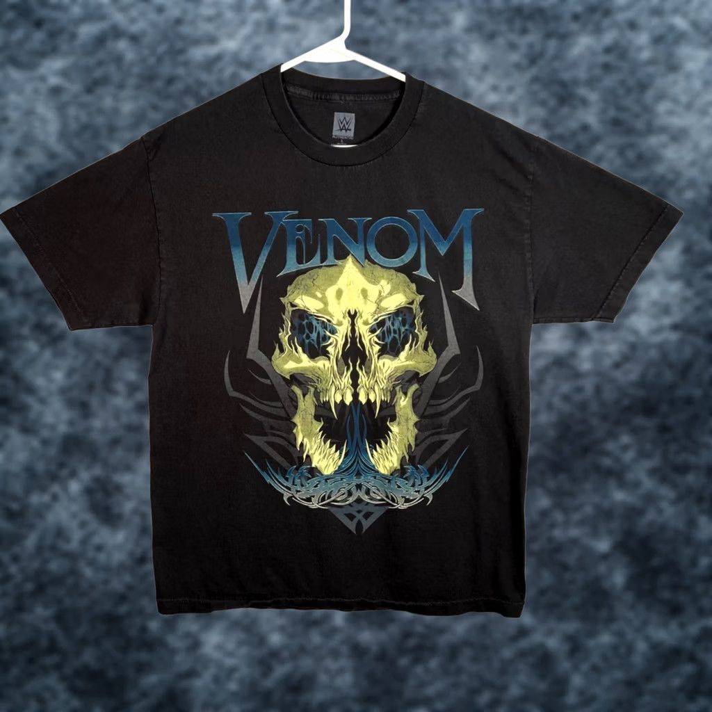 Vintage WWE Venom Skull Graphic Black T-Shirt Mens Size Large Size US L / EU 52-54 / 3 - 1 Thumbnail