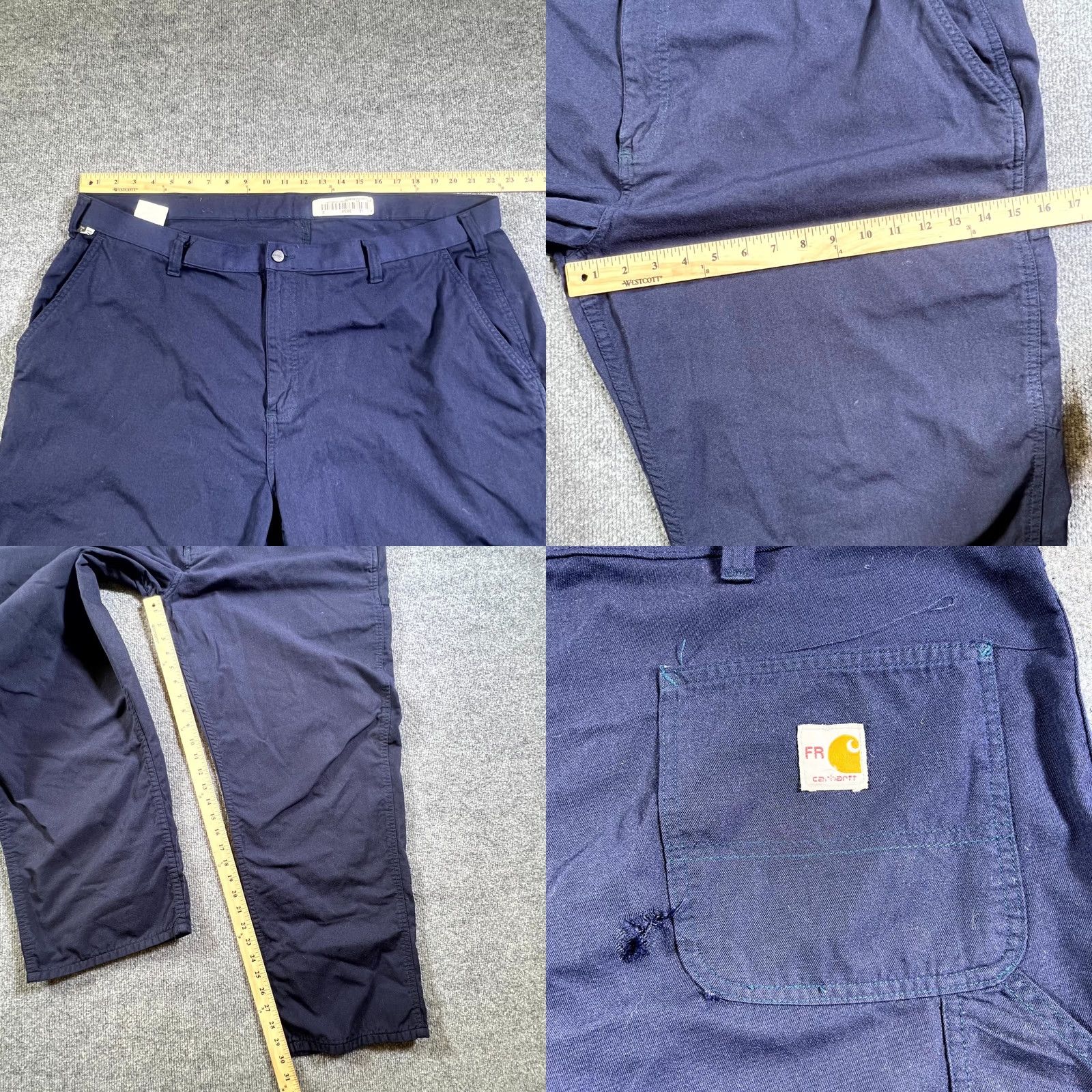 Carhartt Carhartt Mens Blue Carpenter Pants 44x32 Flame Resistant Workwear Straight Leg Pants Size US 44 / EU 60 - 8 Thumbnail