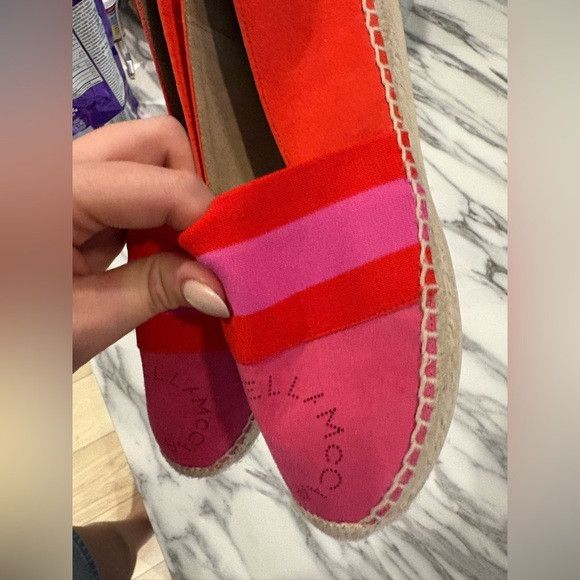 Stella McCartney STELLA MCCARTNEY Bicolor Striped Espadrilles Cap Toe Flats Size US 5.5 / IT 35.5 - 7 Thumbnail