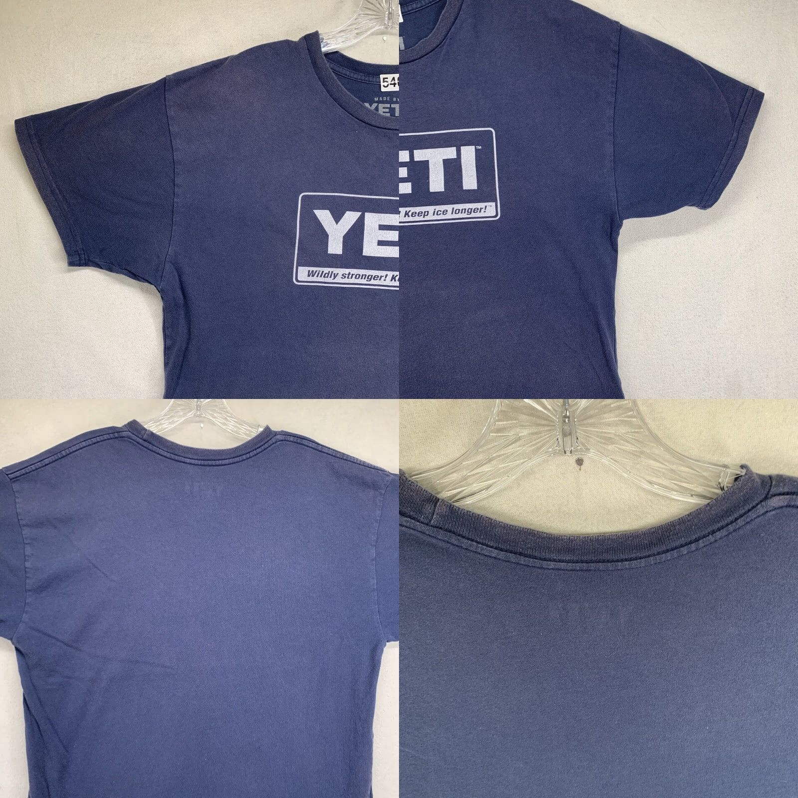 Yeti Yeti Graphic Print Short Sleeve T-Shirt Large Faded Blue Outdoor Mens Size US L / EU 52-54 / 3 - 8 Thumbnail